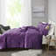 Ensemble de literie en velours luxueux, polyester mauve, décoration de chambre contemporaine
