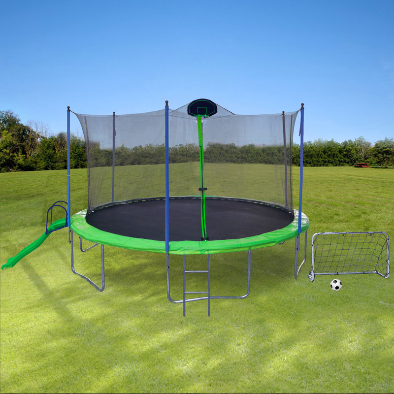 Trampoline 16 pi avec glissade