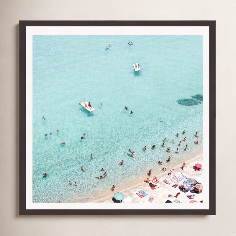 Uira "Beach People" Print by Sisi and Seb, 36" H x 36" W x 2" D, Black Floater Framed, No