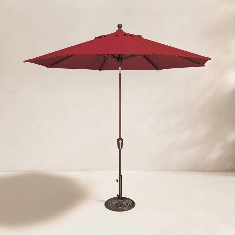 Canela 108'' Market Olefin Umbrella, Bronze, Canvas Henna Sunbrella® Canvas