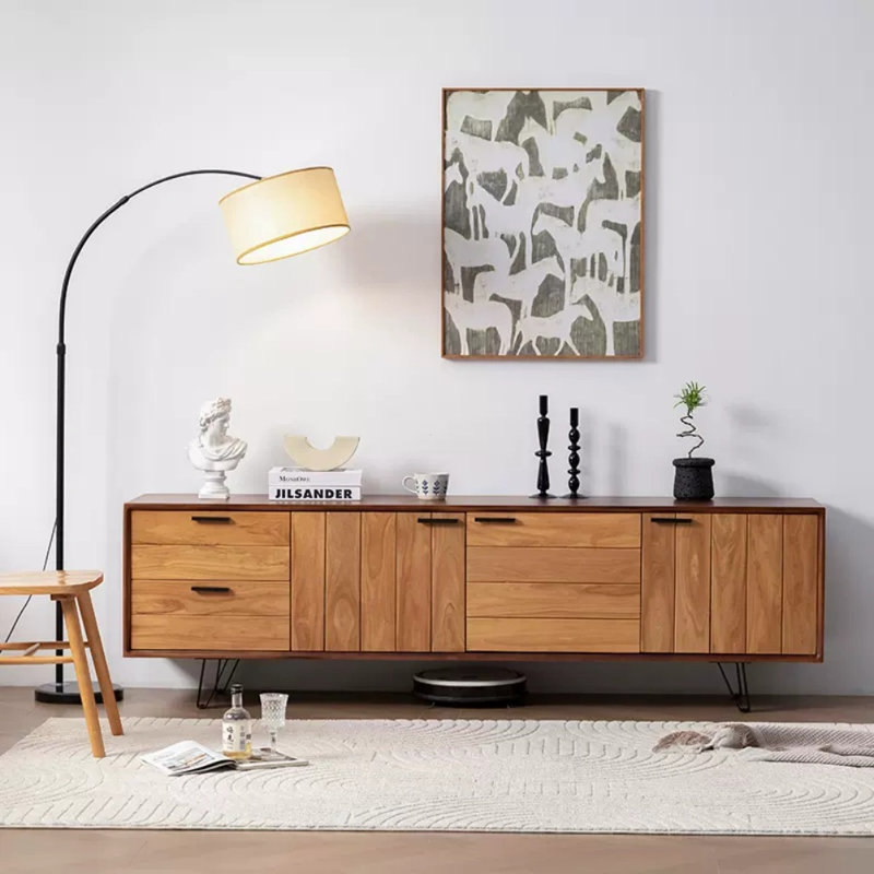 Crédence de rangement simple en bois massif l 78,7 po