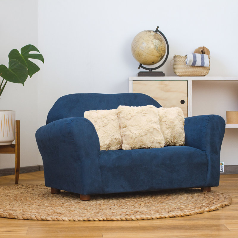 Spitzer Kids Club Sofa with Accent Pillows, Navy