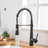 Black Kitchen Faucet With Pull-Down Spray, Single Handle Control, Material, Resists Corrosion And Water Spots, Versatile Flow Choices, Quick Install Procedure