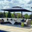 Parasol inclinable rectangulaire en porte-à-faux à double sommet 9 pi x 12 pi avec base et rotation à 360 ° Gertha-1310057530