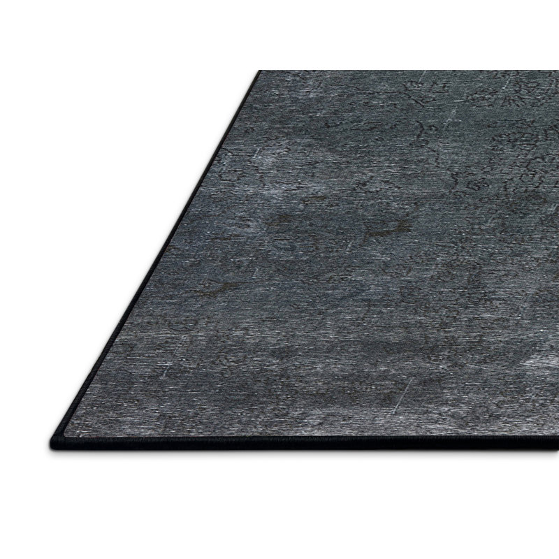 Tapis gris à motif abstrait Huckabee, Rectangle 3 pi x 5 pi