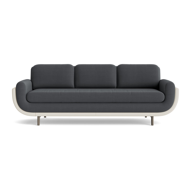 Regatta 100 Sofa, Linen - Charcoal/Greenwich Leather - Cream, Driftwood