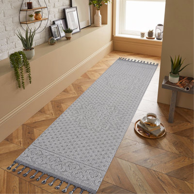  Tapis intérieur / extérieur blanc / ivoire / médaillon