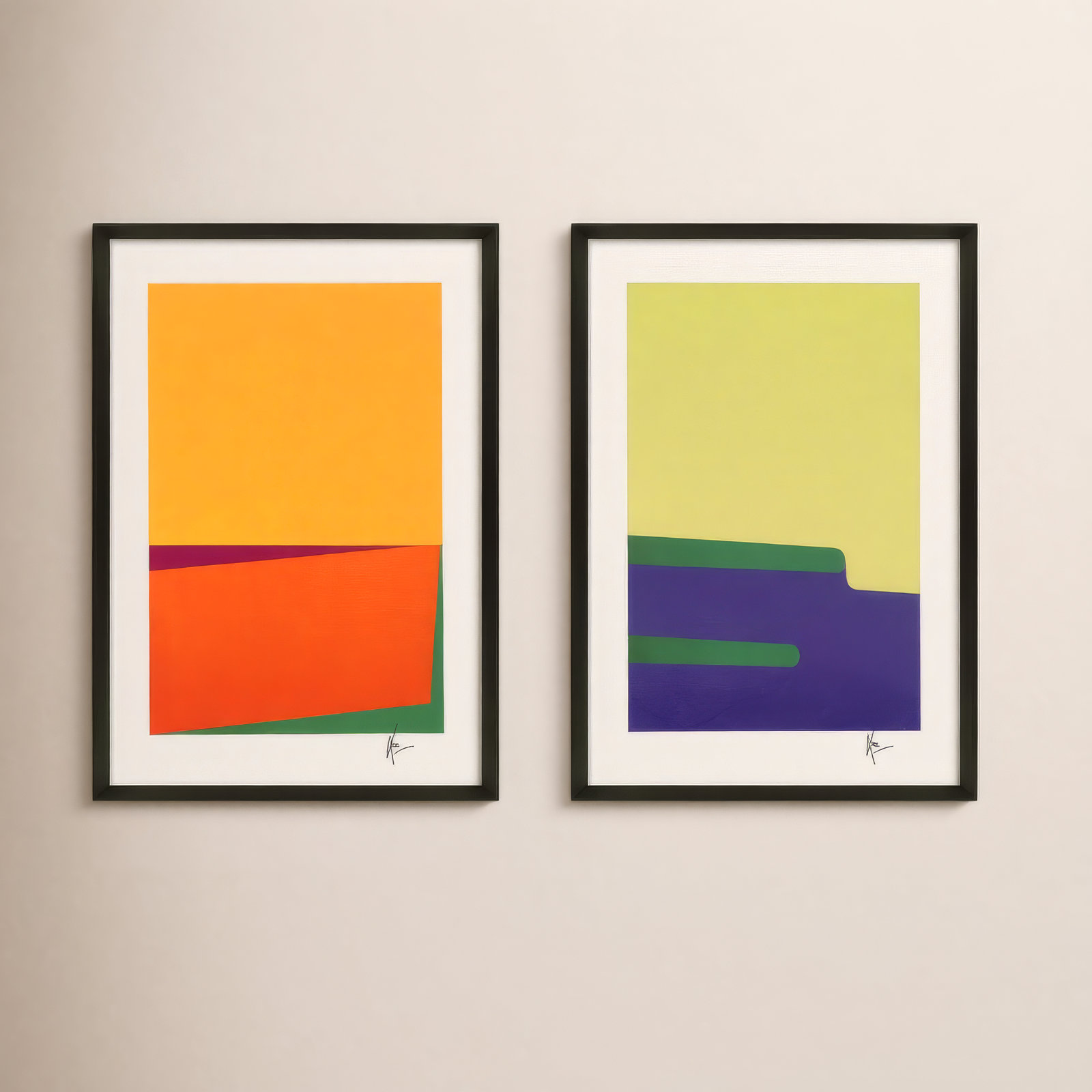 Sahara & Kalahari. Set Of 2 by Lee Lessem, Black, 20" H x 14" W x 1.25" D