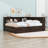 Queen Wood Daybed with Charging Station, 2 Drawers, LED Light and Shelves-406319086