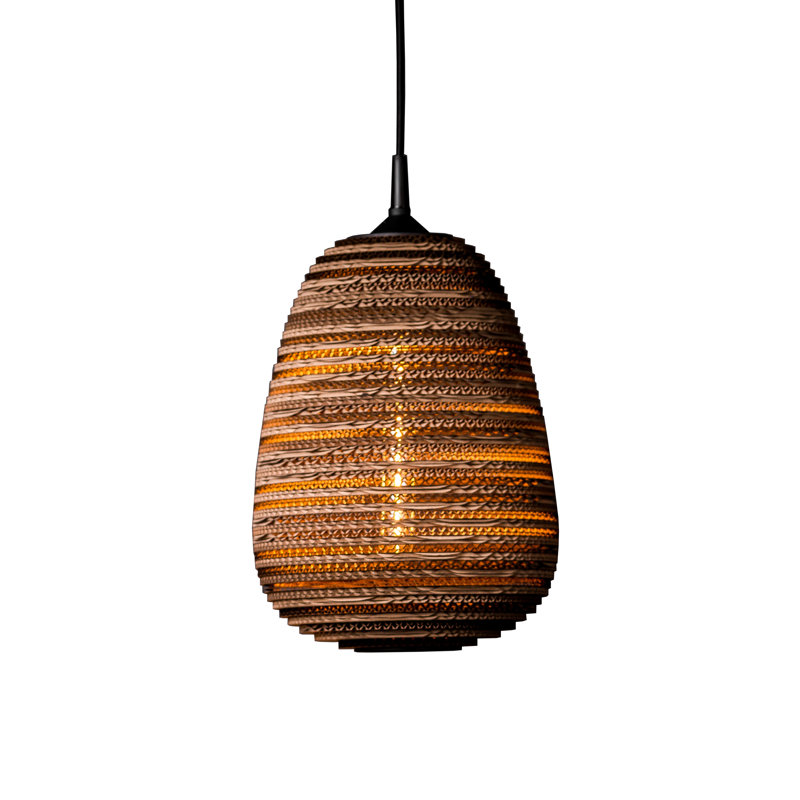 Throwbridge 1 - Light Black Single Pendant, 33cm H x 25cm W x 25cm D