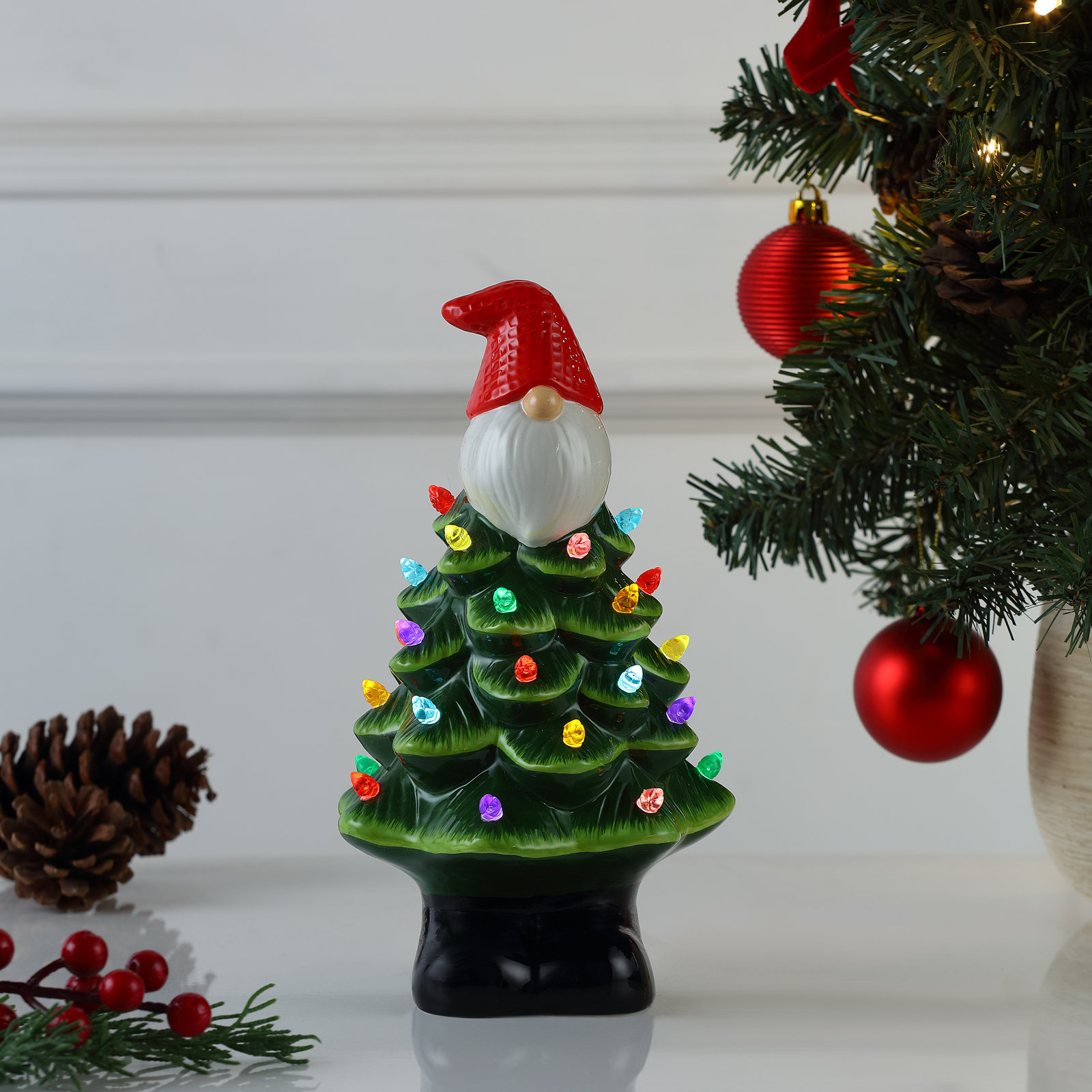 8.5" Nostalgic Ceramic Gnome Tree