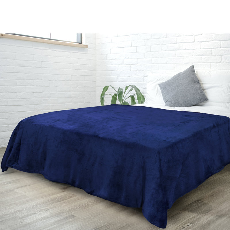Jeté polaire , 90 po x 90 po, Bleu royal