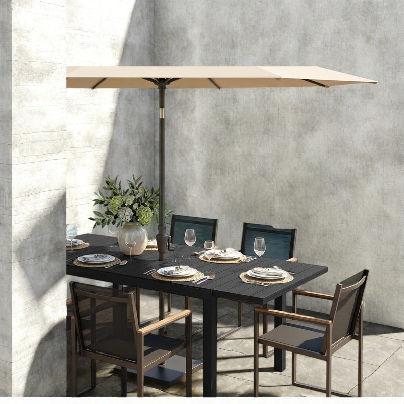 Extendable Outdoor Dining Table ,, Black