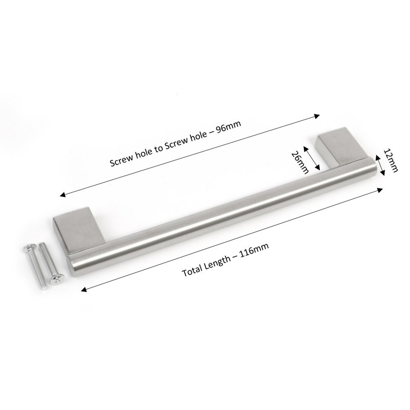 Mayfair Keyhole 9.6 cm Centre Bar Handle, Brushed Silver
