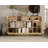 100% Solid Wood 65" Sideboard with Clear Glass Doors and Adjustable Shelves-2123652577