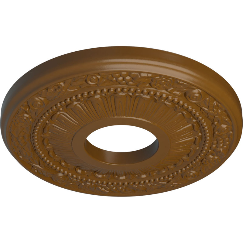 Médaillon de plafond Blackthorn Endurathane, P 13 3/8 po x P 7 1/2 po x P 3/4 po (convient aux auvents jusqu'à 7 1/2 po), fini craquelé de boue du Mississippi peint à la main