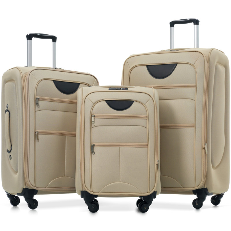 Ensemble de 3 valises extensibles Softside Valise, Khaki