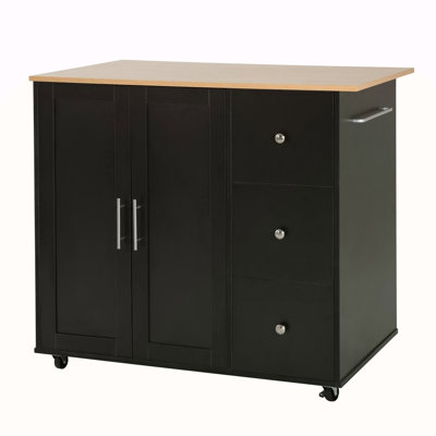 Mobile Kitchen Cart With Storage, Rolling Island With 2 Doors, 3 Drawers, And Adjustable Shelf For Enhanced Organization And Versatility In Any Home