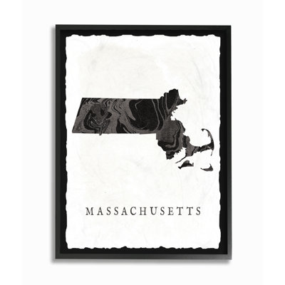 « marbleed massachusetts state silhouette », impression