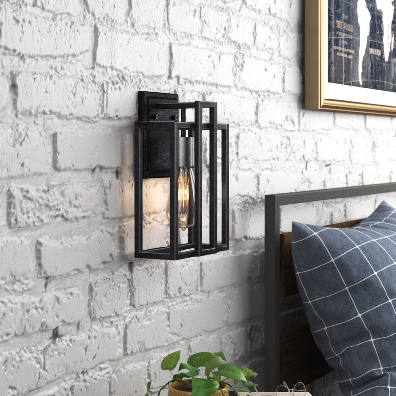 Larchmont Armed Sconce, Iron Black/Brushed Nickel Accents