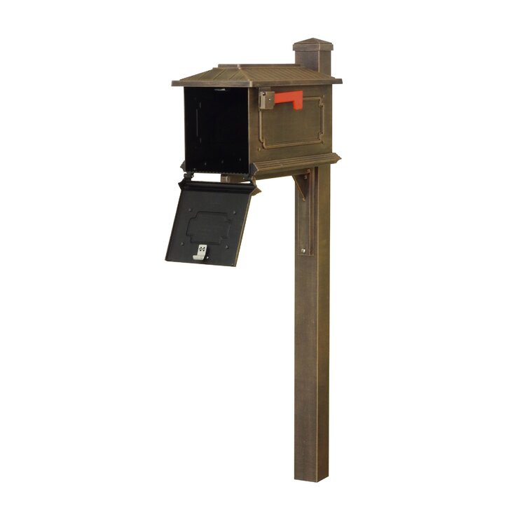 Special Lite Products Aluminum Post Mounted Mailbox with Magnetic ...