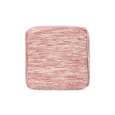 Pouf carré rouge et blanc Enigma - coton, / coussin de sol, 16 po x 16 po x 16 po, capacité de poids de 200 lb, accessoire décoratif, nettoyage des taches, bourre de perles et coton rouge / blanc, ou apaisement du sol, capacité de 16 po x 16 po x 16 po