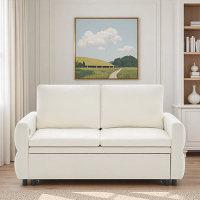 Convertible Sofa Bed With Adjustable Backrest And Usb Ports