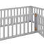 Structure de lit pour grand lit en bois avec clôture et porte pour chambre à coucher, gris-1272961389-1272961387