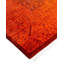 Tapis orange / rouge surteint de conception unique 8 pi 2 po x 10 pi 5 po Overdyed
