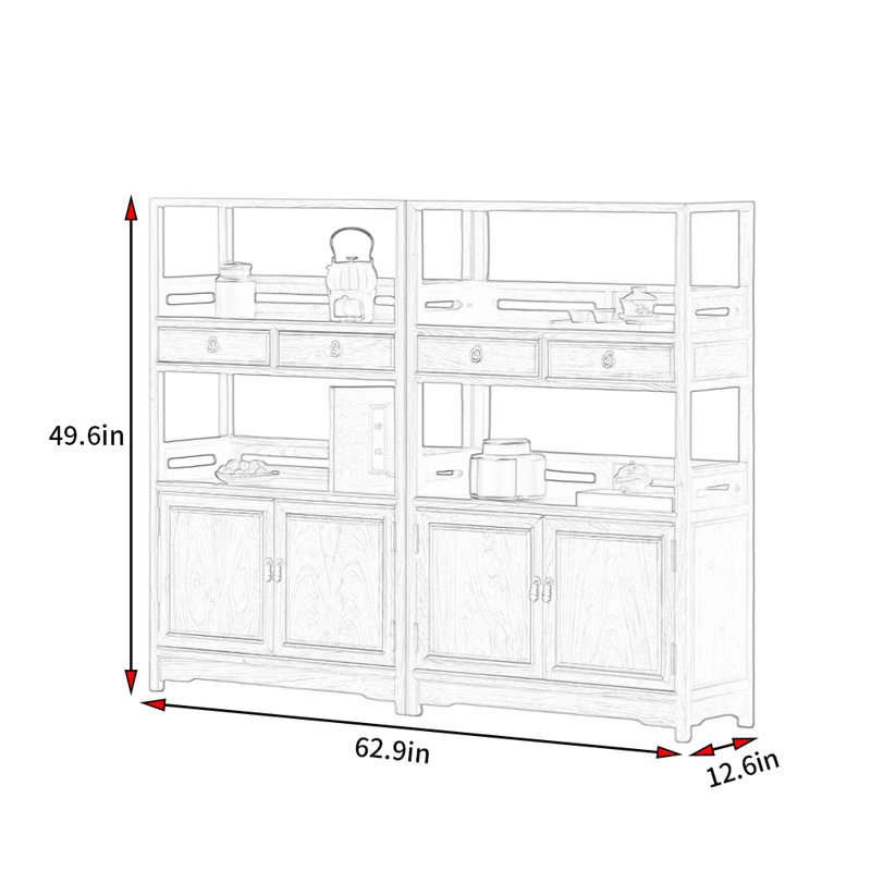 New Chinese Classic Minimalist Style Bookcase
