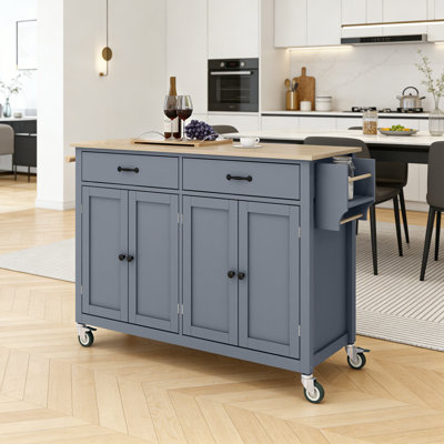 Wood Kitchen Island by Ebern Designs