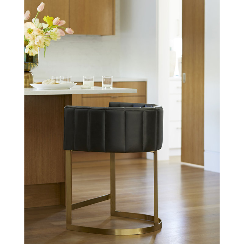 Tatum Upholstered Stool, Short Stool (21" Seat Height), Graphite