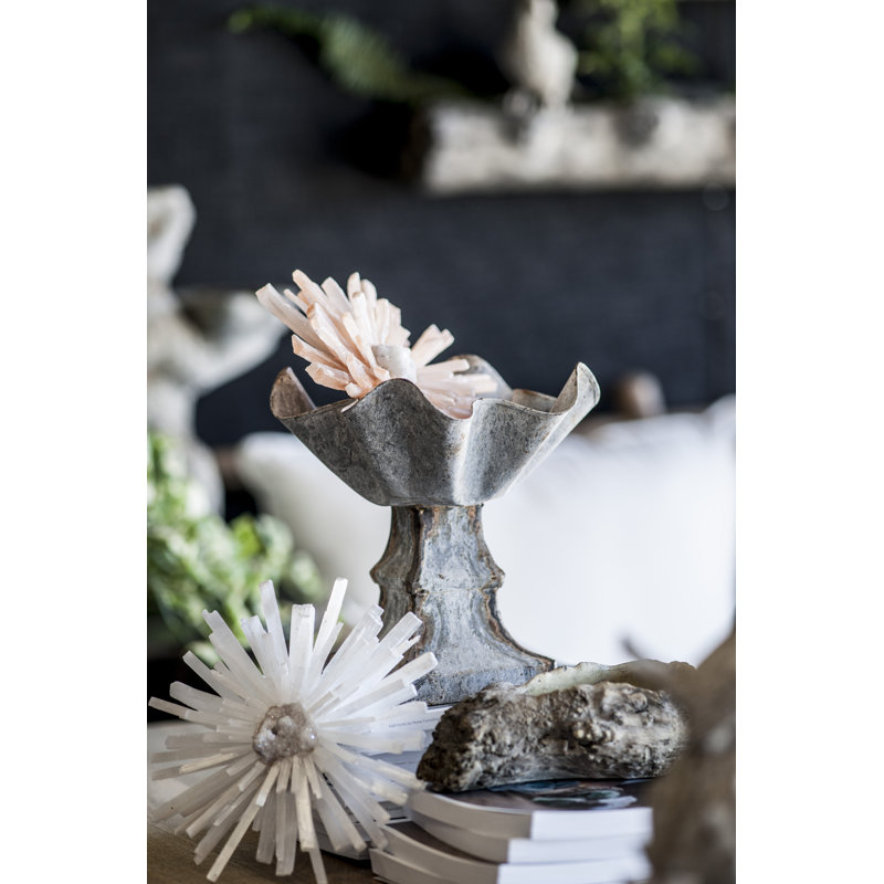 Handmade Abstract Wall Decor on Stone, White