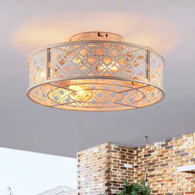20 Inch Caged Flush Mount Ceiling Fan
