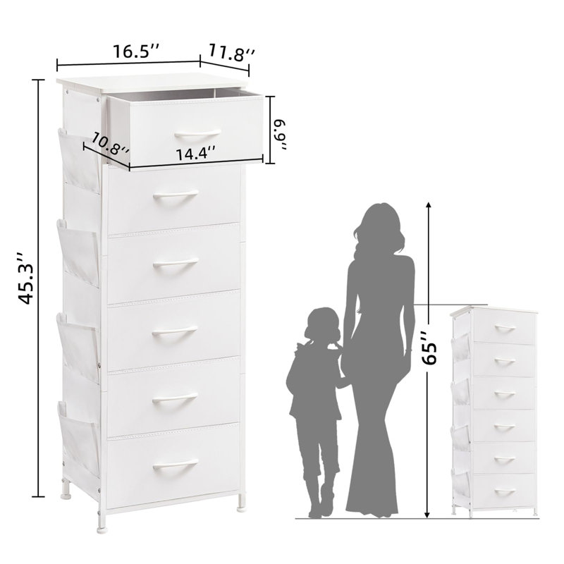 Commode 6 tiroirs Chapple, Blanc