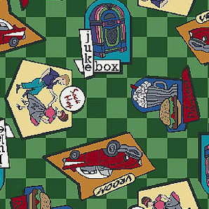 Just for Kids Fabulous Fifties Area Rug, Rectangle 3'10" x 5'4"