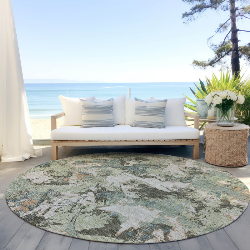 Tapis intérieur / extérieur mâle avec envers antidérapant, Rond 8 pi