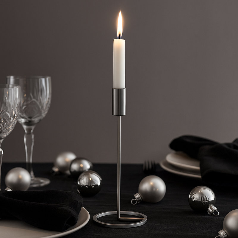 2 Piece Metal Candlestick Set