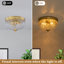 Plafonnier moderne à deux lumières de 30 cm (12 pouces) en laiton brossé avec verre matelassé en losanges