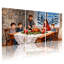 Ensemble de 3 reproductions d'art sur toile, "Christmas Family Gathering Around" avec dinde-1738954613