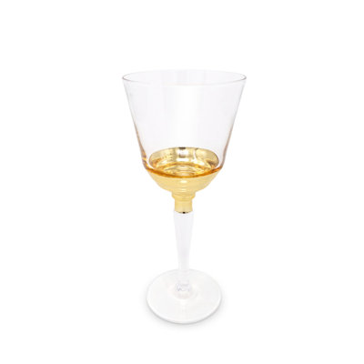 Wine glass gold bottom, 6Pc