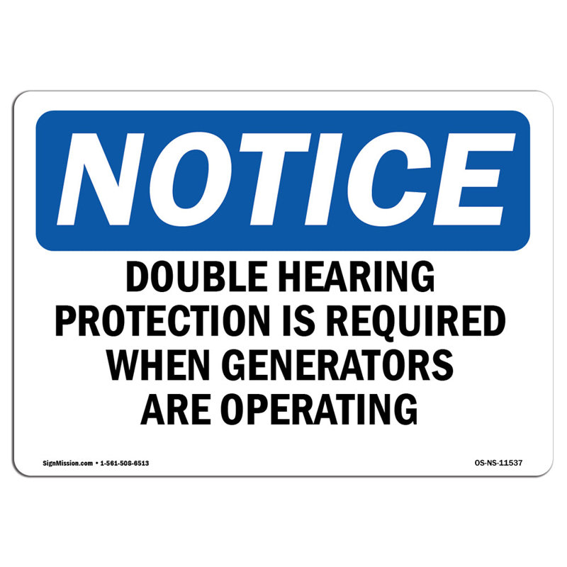 Double protection auditive requise avec panneau, H 18 po x l 24 po x P 0,1 po
