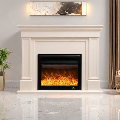 European style simple solid wood fireplace