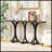 59.8'' Wooden Console Table With Oak Veneer Top, Farmhouse Entryway Table With Rubber Wood Slender Curved Legs, Perfect For Living Room, Entryway, Hallway, Dining Spaces-1923200782