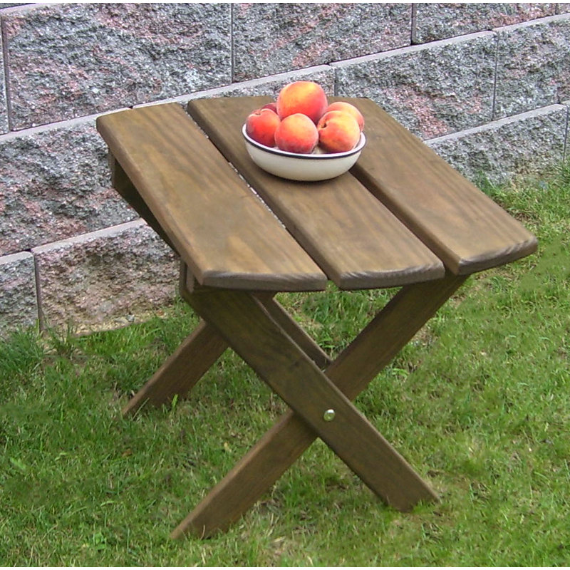Anika Rectangular Pine Folding Outdoor Side Table , 18'' in. W 16'' in. D, Walnut