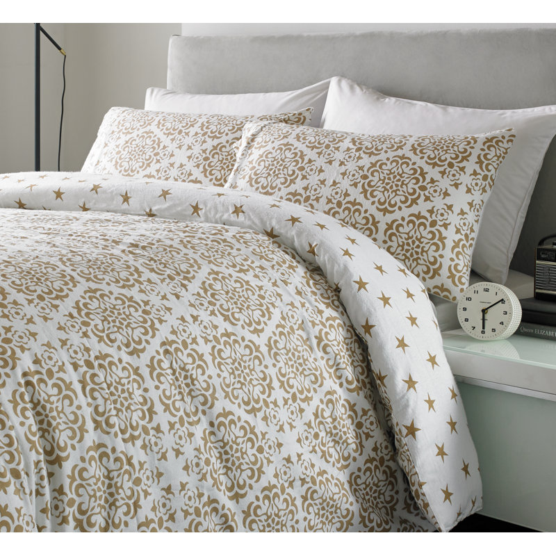 Barefield Duvet Cover Set with Pillowcases, Double Duvet Cover, Mocha