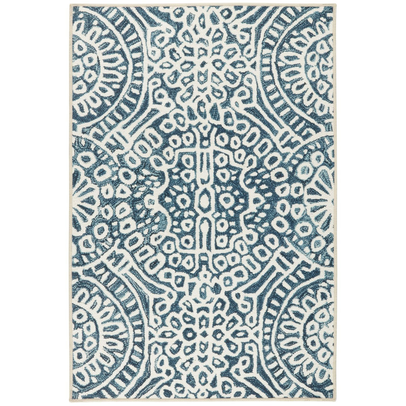 Temple Ink Machine Washable Rug, Rectangle 7'6" x 9'6"