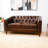 Elegant Diamond-Stitched Loveseat with Birch Wood Legs, for Contemporary and Comfortable Living Spaces.-2130302003-2129855332