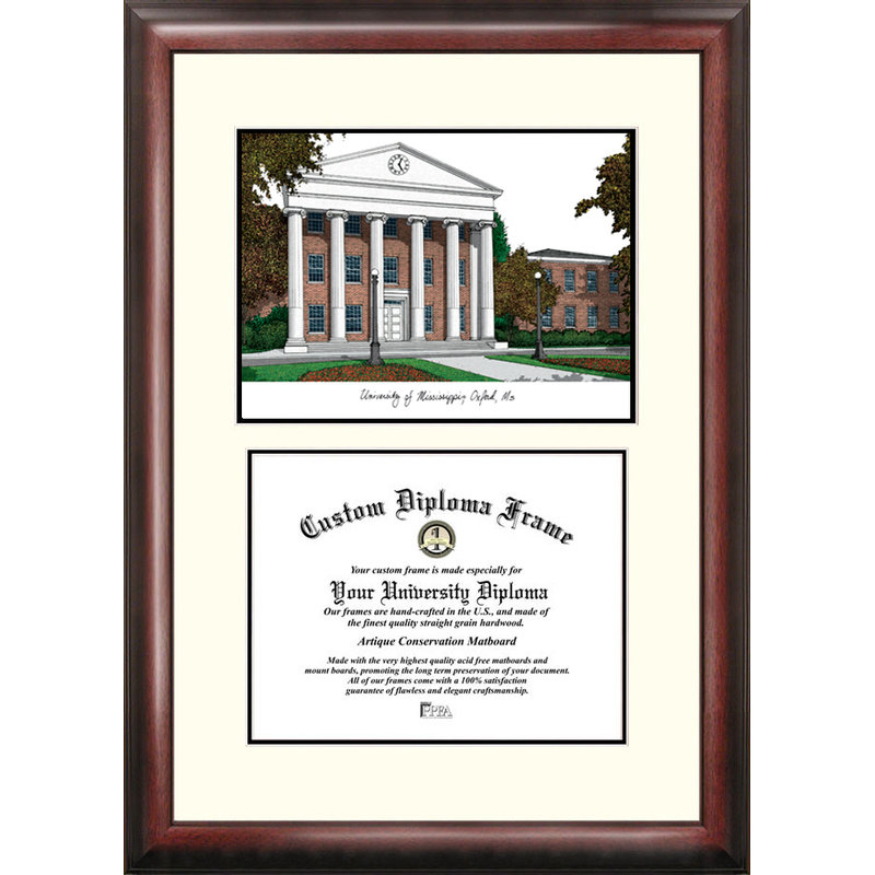 NCAA Mississippi Rebels Scholar Lithograph Diploma Frame
