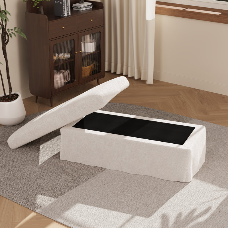 Repose-pieds 43,3 po l Chenille, Beige